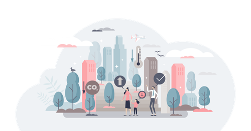 city environment improvement with plants gardening for co2 reduction