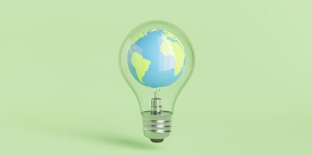 a light bulb with a globe inside