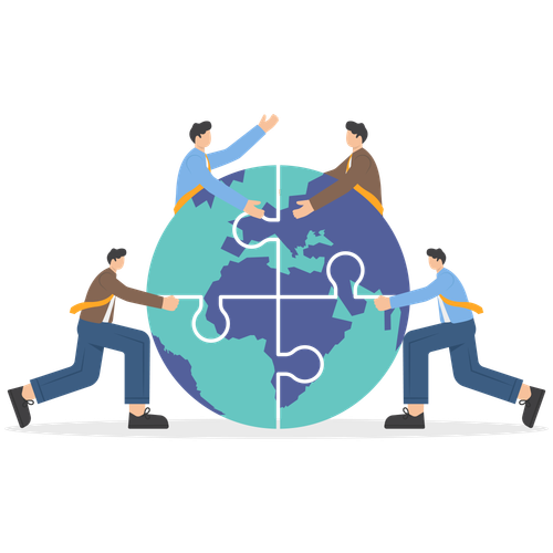 people around the world teamwork